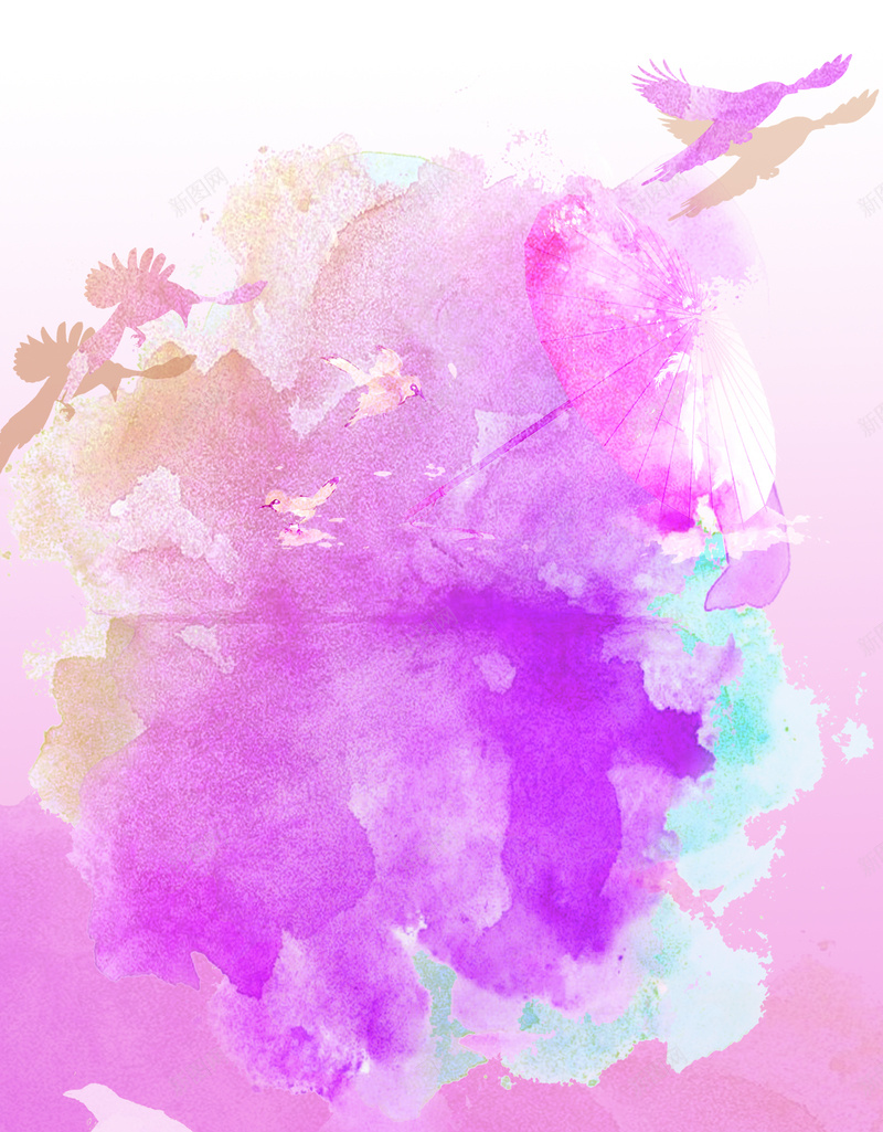 粉紫色浪漫泼墨彩绘psd设计背景_88icon https://88icon.com 唯美 彩绘 泼墨 浪漫 清新 粉色 紫色 纹理 艺术