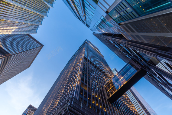 办公楼伸展的蓝天金融区加拿大安大略省多伦背景