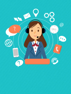 企业联系方式清新简约客服海报背景高清图片