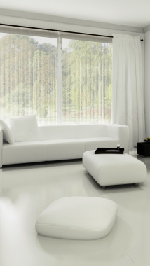 暖白色沙发H5背景背景