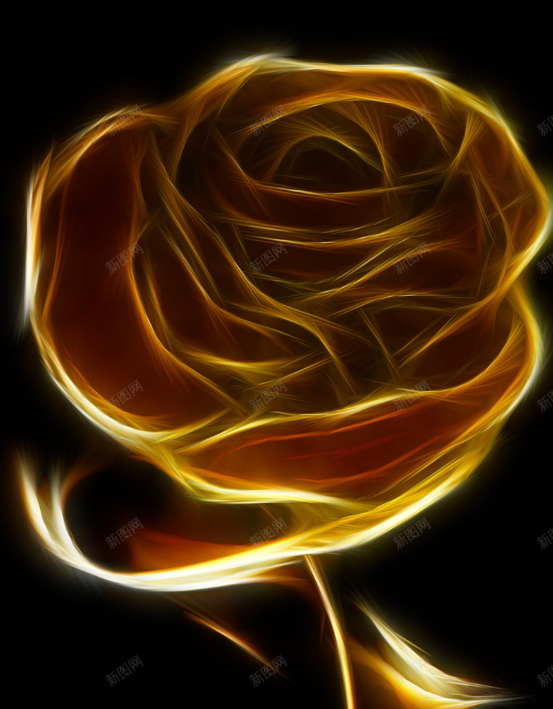 黑暗中的金玫瑰背景jpg设计背景_88icon https://88icon.com H5背景 其他 大气 玫瑰 简单 节日 金色 黑色