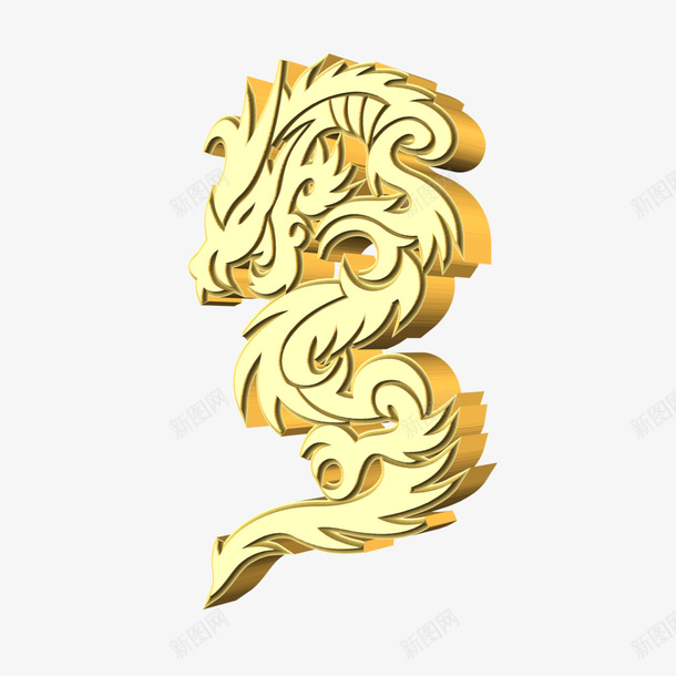 3D黄金立体龙纹png免抠素材_88icon https://88icon.com 3D设计 立体 设计 黄金 黄金立体龙纹 龙纹