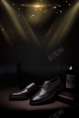 黑色炫酷创意皮鞋海报背景背景