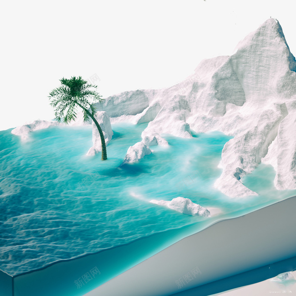 3D立体创意海洋生态模型png免抠素材_88icon https://88icon.com 创意设计 夏季 树 模型 海洋 环保 生态 立体创意
