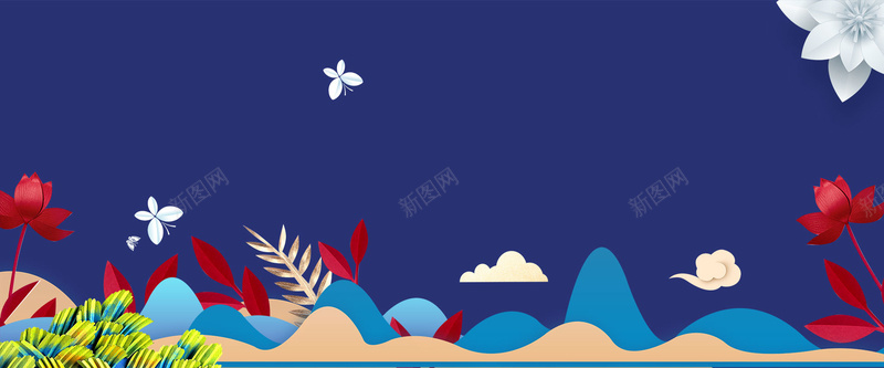 2019蓝色猪年新春背景psd设计背景_88icon https://88icon.com 2019猪年 新年展板 新年背景图 气球 猪年新年 祥云 红色 舞台背景 花朵 蓝色背景