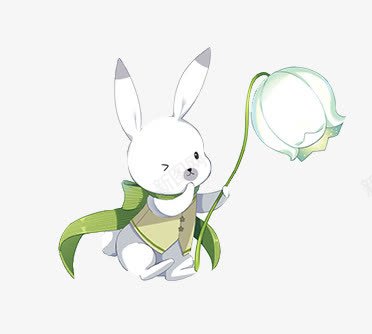 花和小兔子png免抠素材_88icon https://88icon.com 动物 小兔子 手绘兔子 白色花 花朵