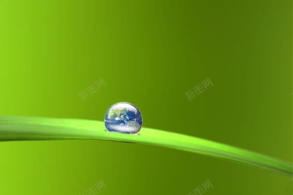 绿叶上的露珠地球背景