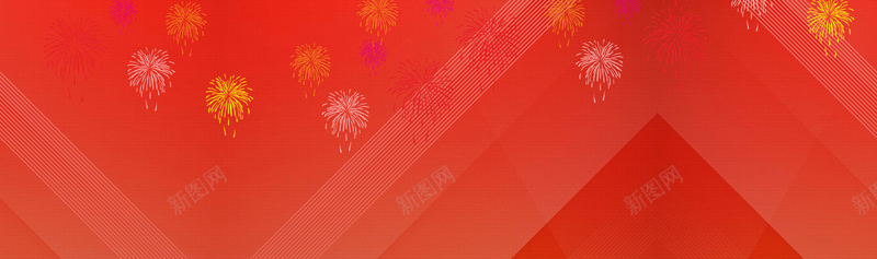 红色纹理新年元宵烟花海报背景淘宝背景
