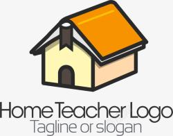 小房子家庭教师标志矢量图素材