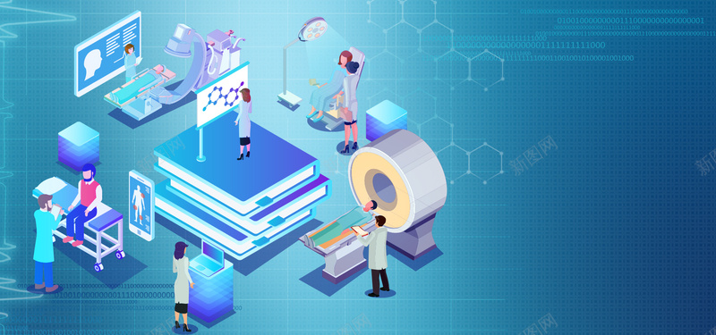 人工智能医疗25D卡通科技风bannepsd设计背景_88icon https://88icon.com 25D 人工智能 医疗 卡通 数据 科技风 简约 蓝色