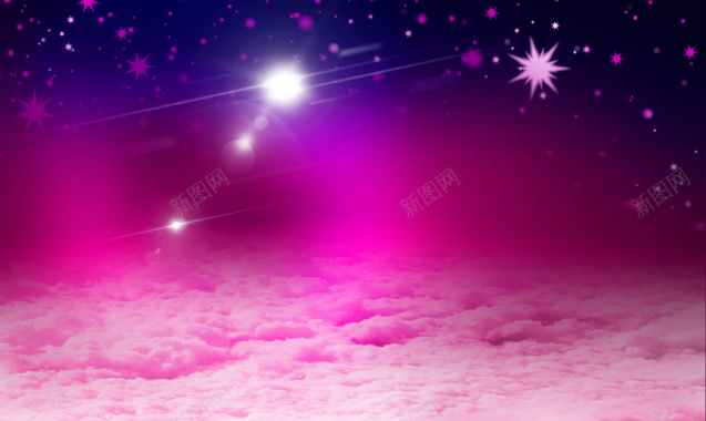 浪漫唯美紫色梦幻星空背景背景