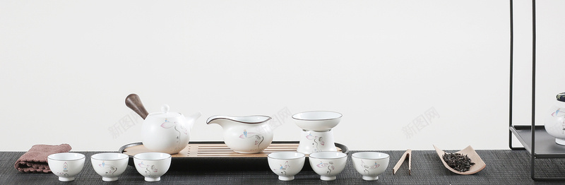 中国风传统茶道简约灰色背景背景