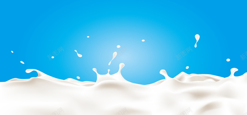 牛奶广告psd设计背景_88icon https://88icon.com 卡通 手绘 海报banner 牛奶 童趣 蓝色背景