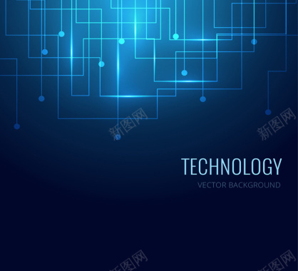 蓝色科技电路图背景矢量图背景