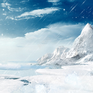 大气白色冰山雪景背景摄影图片