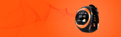 三星手机广告高端电子手表促销橙色banner高清图片