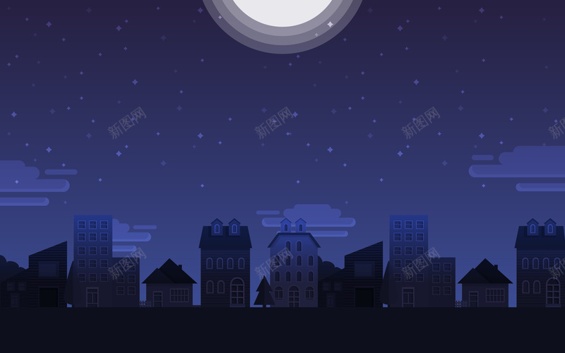 建筑矢量背景ai设计背景_88icon https://88icon.com 城市 城镇 夜晚 大年夜 建筑 建筑背景 房屋 晚上 月亮 楼房 矢量 背景 矢量图