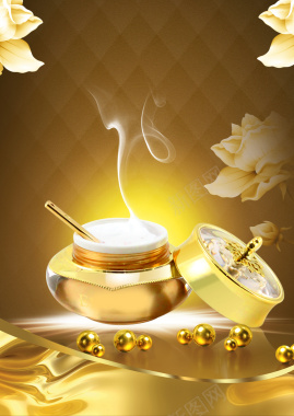 金色纹理唯美化妆品广告海报背景背景