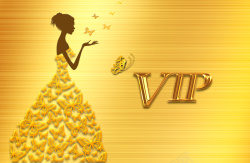 金色VIP会员卡背景海报