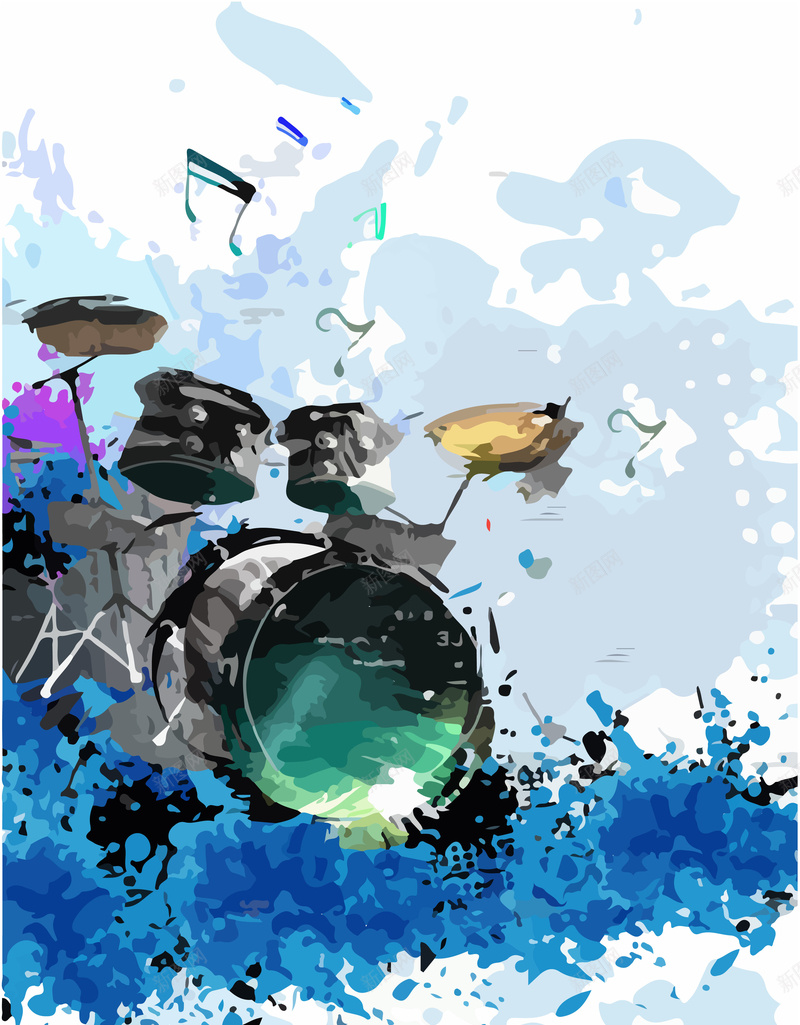 矢量水彩手绘音乐节艺术学校寒假招生海报ai设计背景_88icon https://88icon.com 学校 寒假 手绘 招生 架子鼓培训 水彩 海报 矢量 艺术 音乐节 矢量图