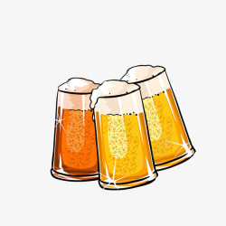 卡通庆祝干杯的啤酒杯素材