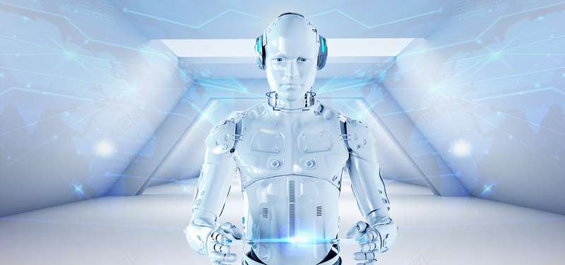 智能机器人商务科技背景图背景