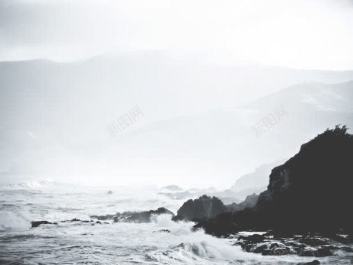 黑白照片海岸海报背景背景