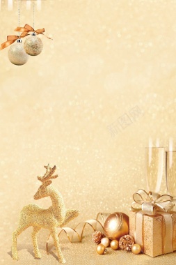 圣诞节金色卡通促销雪花背景背景