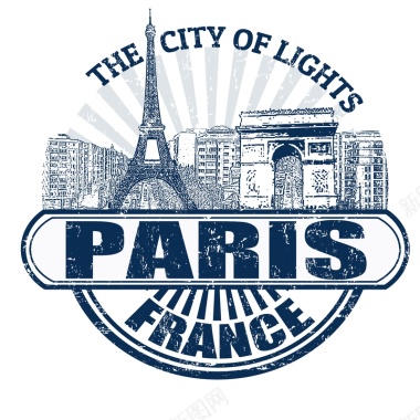 法国巴黎背景模板矢量图背景