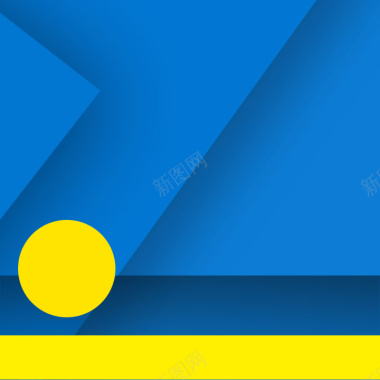 蓝黄专色扁平主图背景