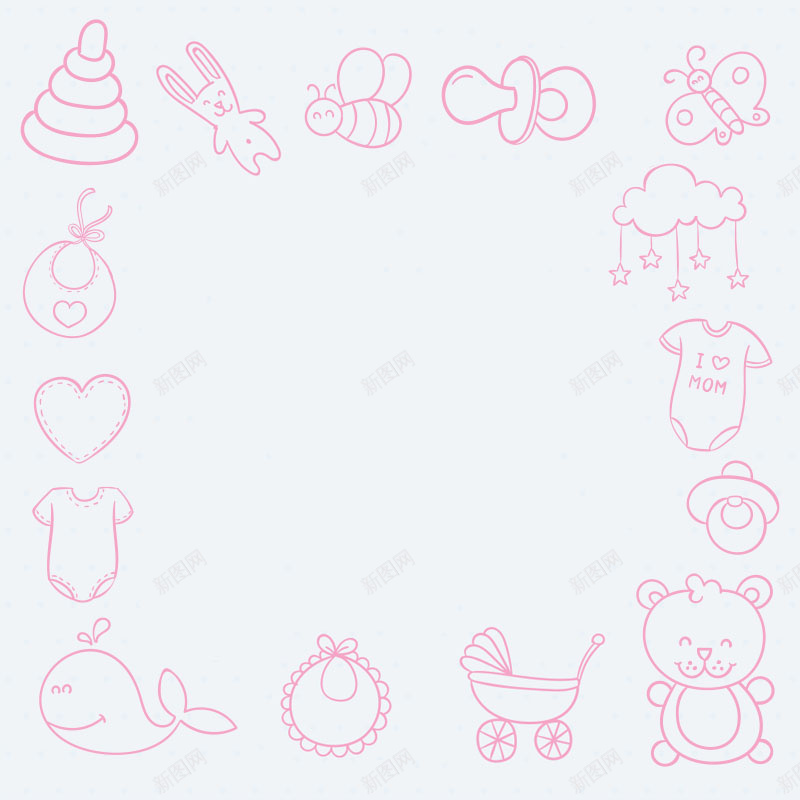 婴儿用品背景jpg设计背景_88icon https://88icon.com 主图 卡通 可爱 婴儿 手绘 母婴 淡雅 甜美 童趣