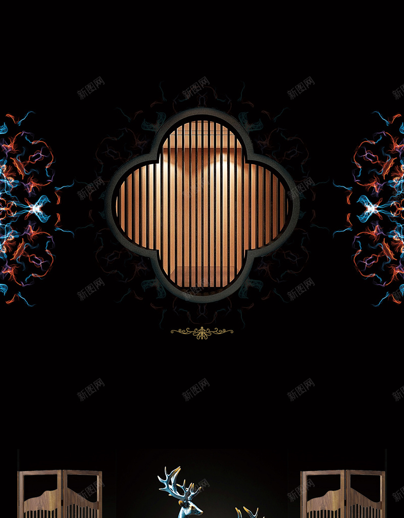 新中式房地产黑金色大气高贵典雅创意海报psd设计背景_88icon https://88icon.com 中国风 典雅 创意 大气 房地产 新中式 海报 高贵 黑金色