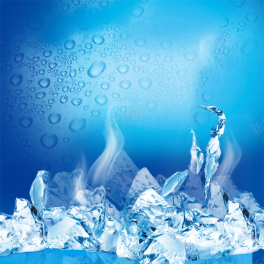 蓝色冰块淘宝主图背景