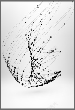 线性圆点时尚元素潮流动感几何弧线圆点封面背景矢量图高清图片