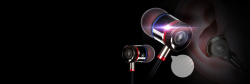 首焦海3C数码黑色科技风耳机海报模版高清图片