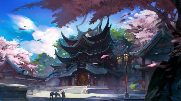 唯美古风场景原画jpg设计背景_88icon https://88icon.com 古风 场景