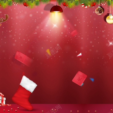 卡通圣诞节红色红包背景背景