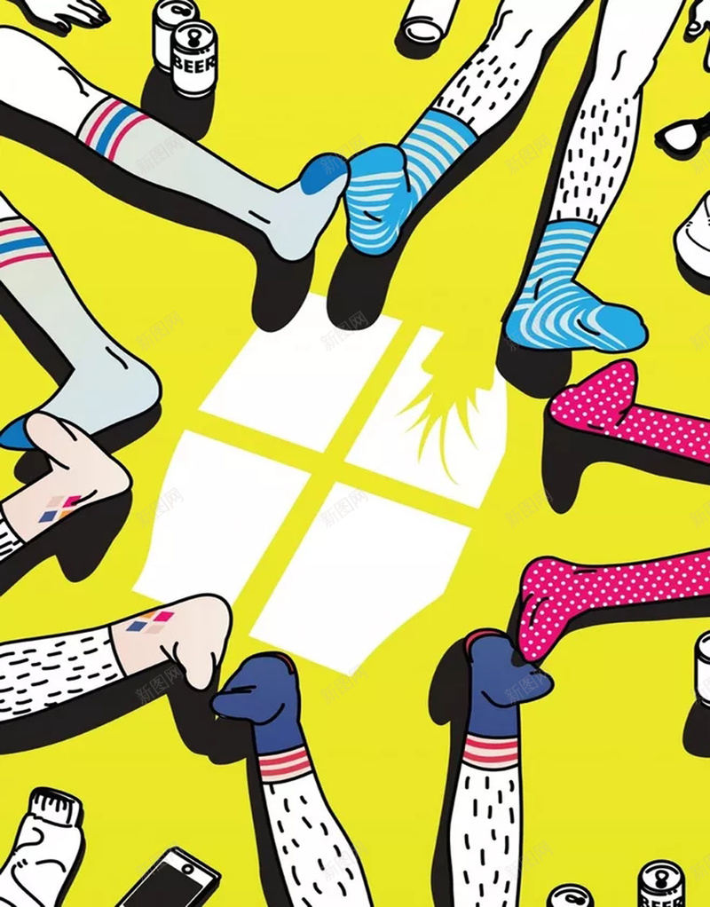 我的青春海报psd设计背景_88icon https://88icon.com 人物 卡通 手绘 漫画 腿毛 袜子 造型 青春 黄色