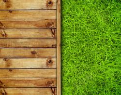 绿色木框草地背景木条纹图案高清图片