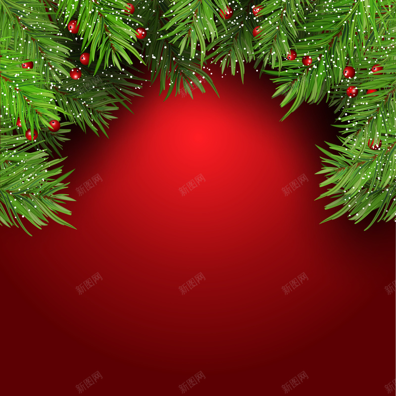 圣诞季圣诞树红色背景矢量图eps设计背景_88icon https://88icon.com 喜庆 圣诞树 圣诞节 松枝 海报背景 红色 红色背景 节日 矢量图