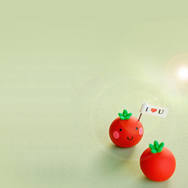 可爱番茄情人节背景图背景