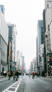 日本金融街H5背景摄影图片