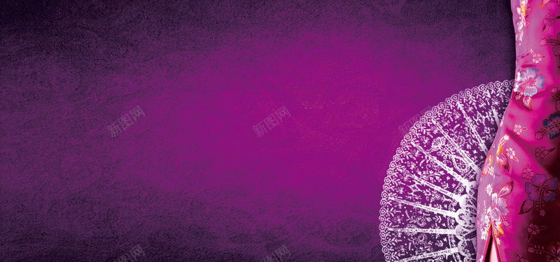 紫色古典旗袍背景psd设计背景_88icon https://88icon.com 中国风 古典 旗袍 海报banner 紫色