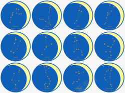 星座图形不同星座的星星图形矢量图高清图片