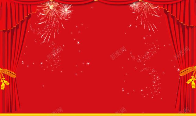 红帘烟花红色新年节日背景背景