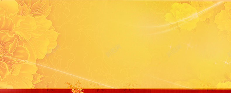 天猫中国风新年金色牡丹花纹详情页海报背景背景