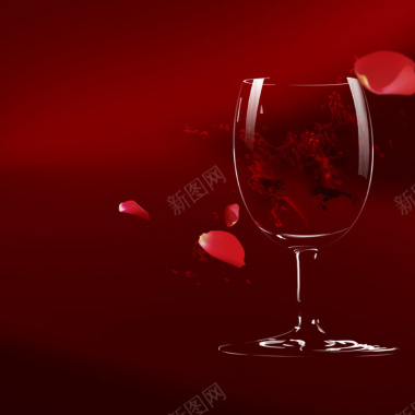 红色浪漫酒杯主图背景背景