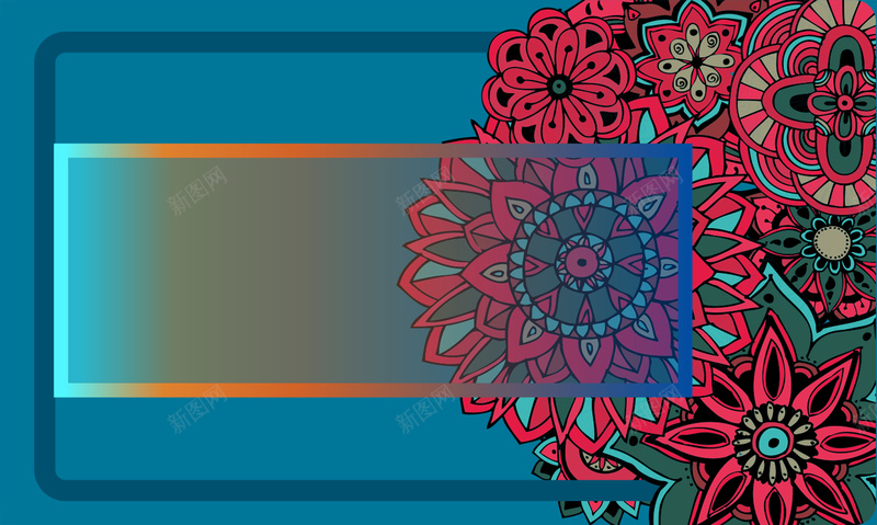 蓝色手绘插画渐变卡片背景矢量图ai设计背景_88icon https://88icon.com 卡片 复古海报 婚礼卡片 婚礼名片 广告设计 手绘 手绘海报 插画 渐变边框 花朵 请帖请柬 邀请卡 矢量图