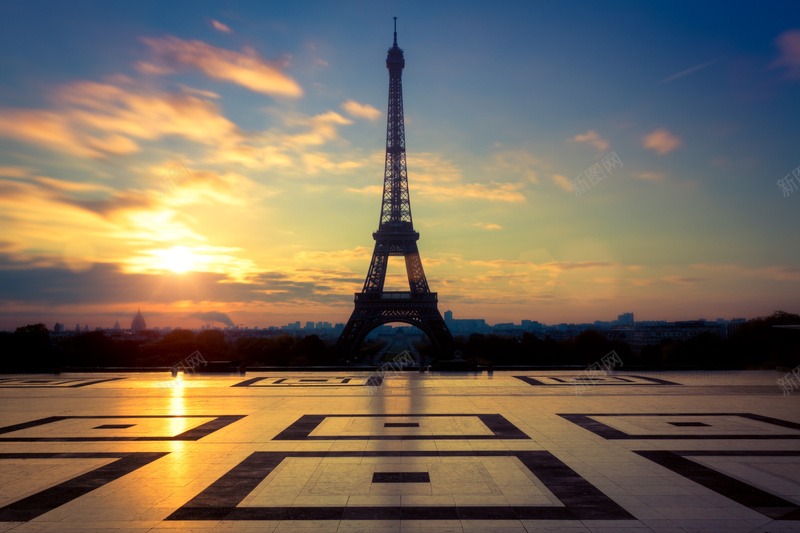 唯美的法国埃菲尔铁塔摄影jpg_88icon https://88icon.com 夕阳 巴黎风光开心 摄影 晚霞 自然美景 著名建筑 风景