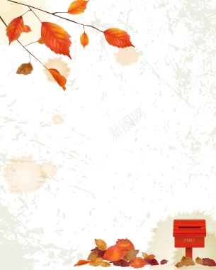 矢量涂鸦秋季枫叶文艺背景背景